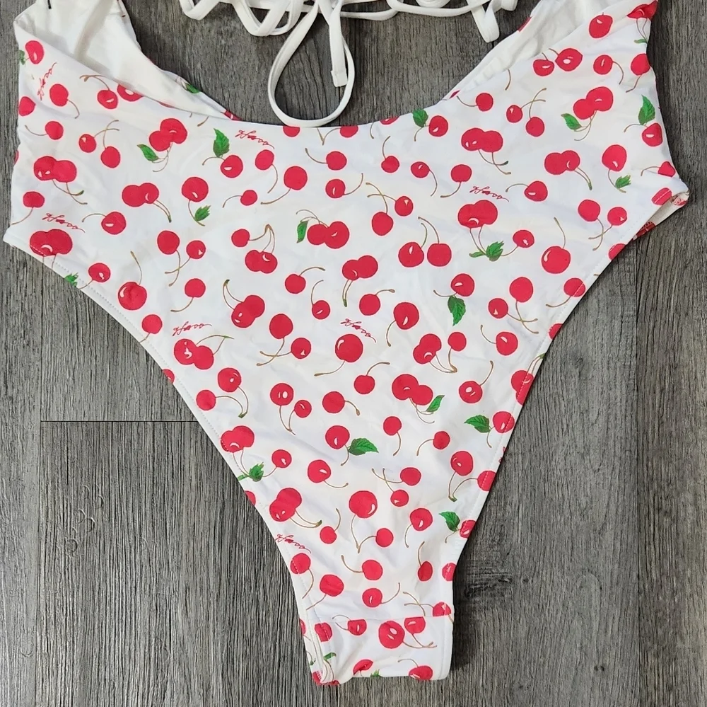 New!Frankie's Bikinis x Sydney Sweeney Gemma‎ Cherry-Print cut-out Swimsuit